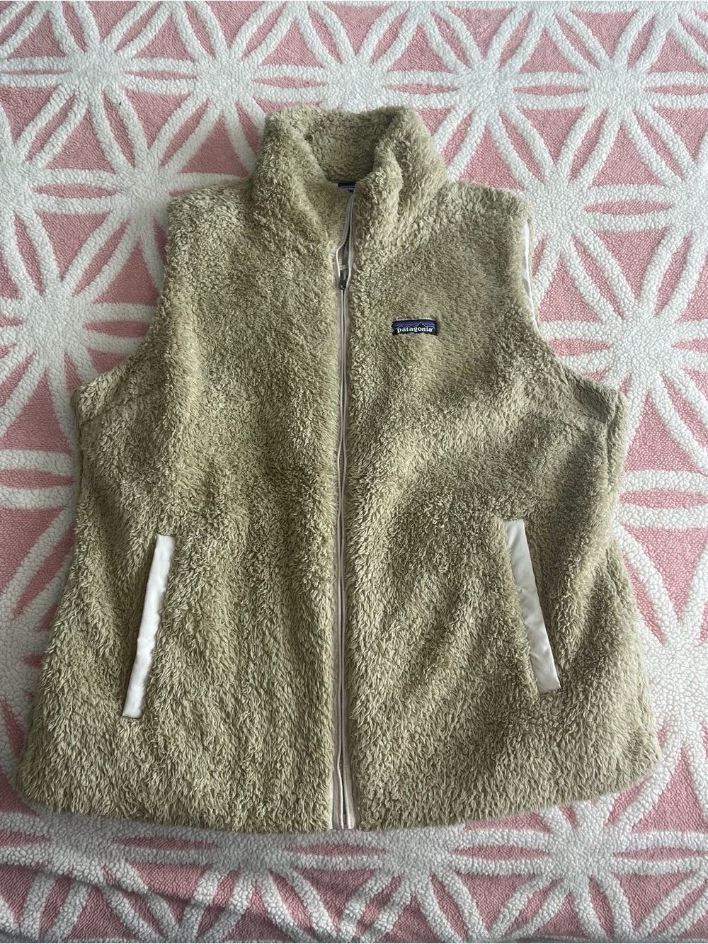 Patagonia Women’s Teddy Fleece Zip Vest in Light Olive